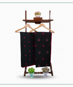 Black Minimal Embroidered Chaddar – Elegant Simplicity Meets Timeless Modesty