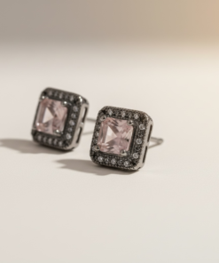 Alternative view of Silver Square Studs