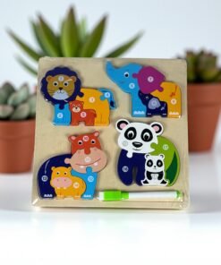 2-in-1 Learning Board: Animal Number Puzzle & Whiteboard