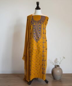 Alternative view of Mustard Hand Embroidery Lawn 3-Piece Suit