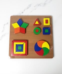 Wooden Geometric Fraction Puzzle