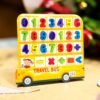 Wooden Number Travel Bus Educational Board