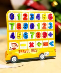 Wooden Number Travel Bus Educational Board
