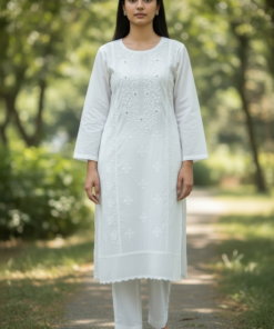 Hand Thread Work Lawn Shirt