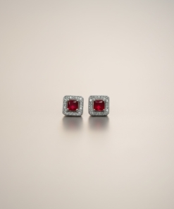 Silver Square Studs