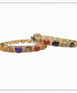 Alternative view of Timeless Beauty & Colorful Charm Bangles | Lovely Gold-Tone Set
