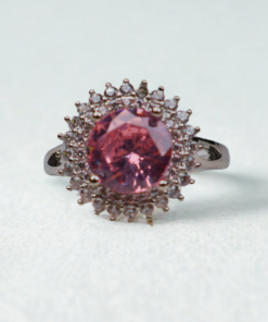 White Solitaire with Side Diamonds Ring | Sparkling Everyday Ring