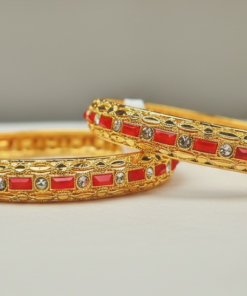 Grace in Every Detail Bangles | Gold-Tone Elegance for Her