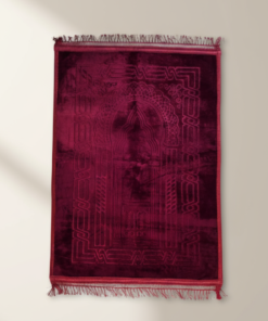 Red Anti-Slip Velvet Prayer Mat | Bold & Elegant Jaye Namaz