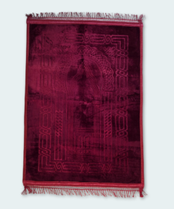 Alternative view of Red Anti-Slip Velvet Prayer Mat | Bold & Elegant Jaye Namaz