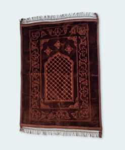Alternative view of Brown Anti-Slip Velvet Prayer Mat | Soft & Elegant Jaye Namaz