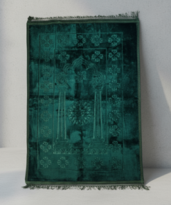 Green Anti-Slip Velvet Prayer Mat | Soft & Elegant Jaye Namaz