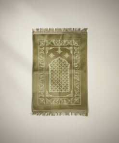 Alternative view of Off-White Anti-Slip Velvet Prayer Mat | Soft & Luxurious Jaye Namaz