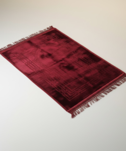 Alternative view of Red Anti-Slip Velvet Prayer Mat | Bold & Elegant Jaye Namaz