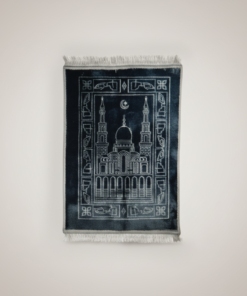 Alternative view of Grey Anti-Slip Velvet Prayer Mat | Soft & Elegant Jaye Namaz