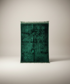 Alternative view of Green Anti-Slip Velvet Prayer Mat | Soft & Elegant Jaye Namaz