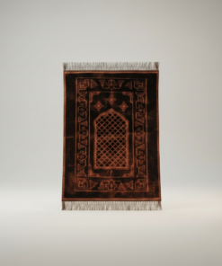 Alternative view of Brown Anti-Slip Velvet Prayer Mat | Soft & Elegant Jaye Namaz