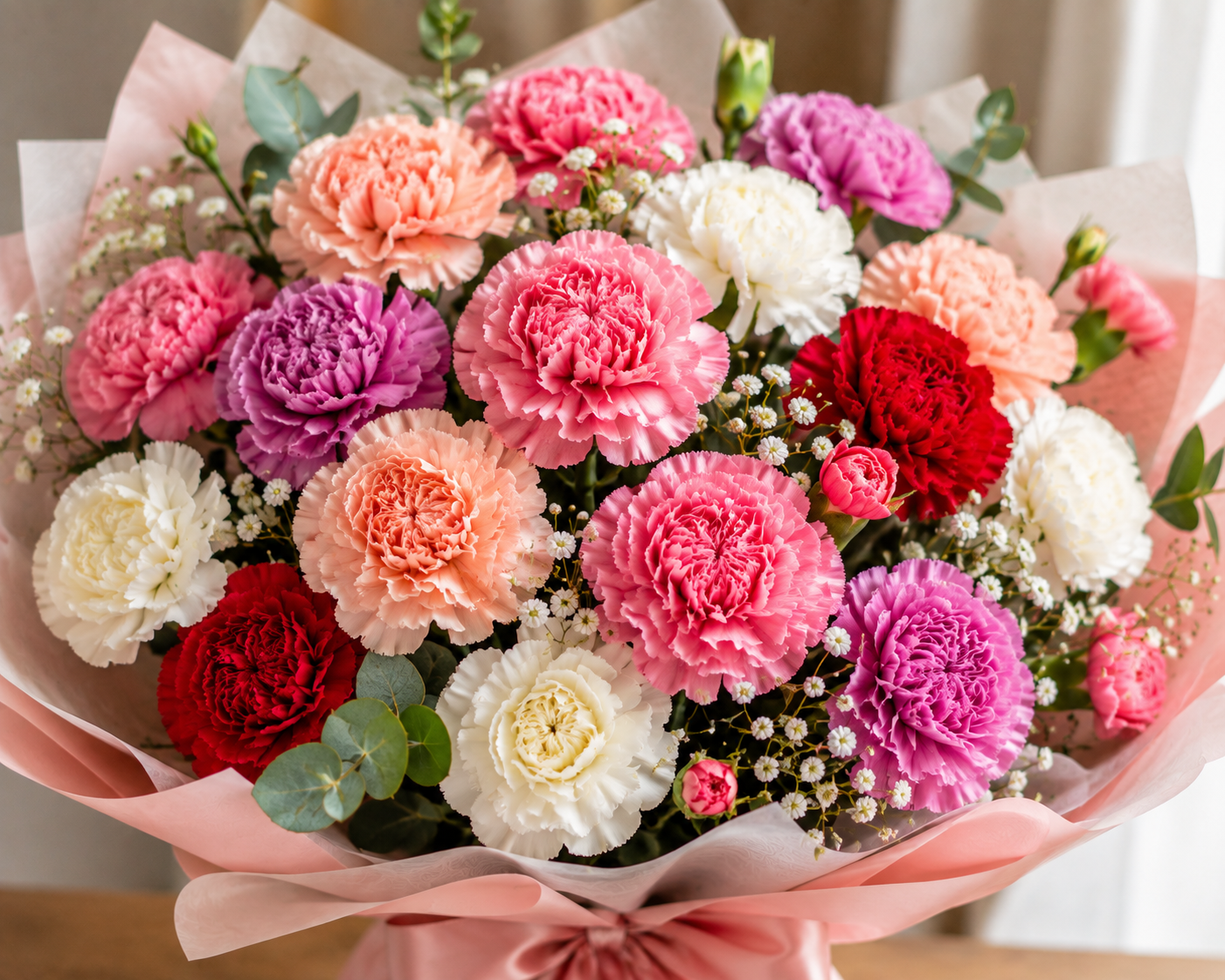 Vibrant Mixed Carnation Gift Bouquet