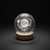 Astronaut Orbit Moon LED Crystal Ball Lamp with Wooden Base