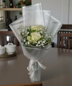 White Roses & Baby’s Breath Bouquet